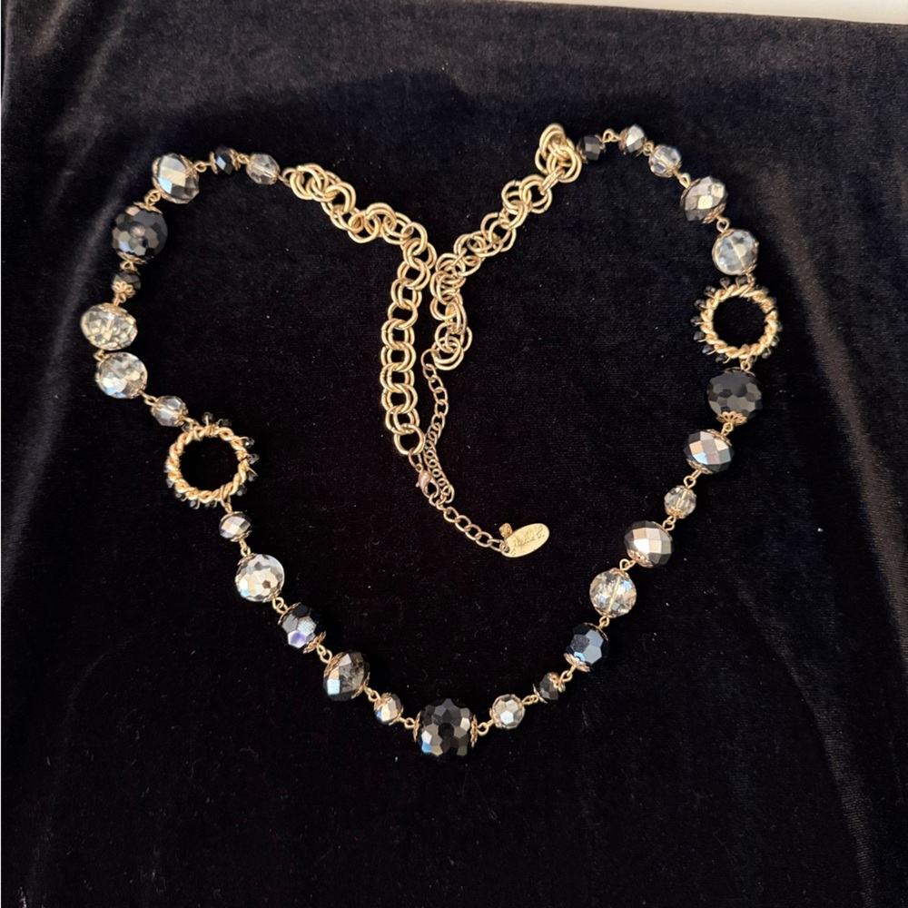 Elegant Gold and Black Beaded Necklace
